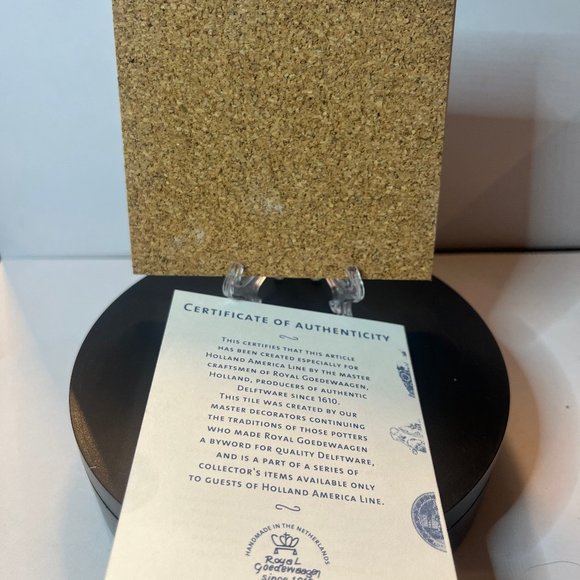 Vintage Tile Holland - America Line Statendam, Maasdam, Ryndam & Veendam w/COA - Picture 3 of 3